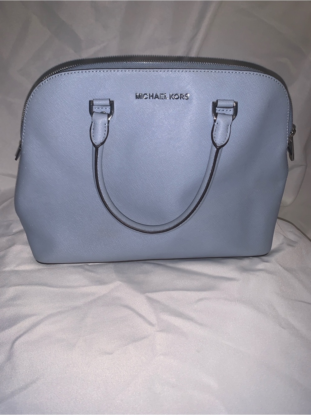 MICHAEL KORS Powder Blue Saffiano Leather Satchel - Picture 13 of 15